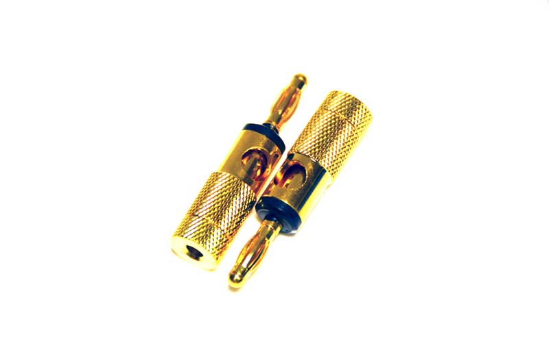 Poppstar 4X Kabelschuhe, Gabelstecker für elektrische Verbindung von  Lautsprecherkabeln bis 4mm² Querschnitt, Stecker 24k vergoldet